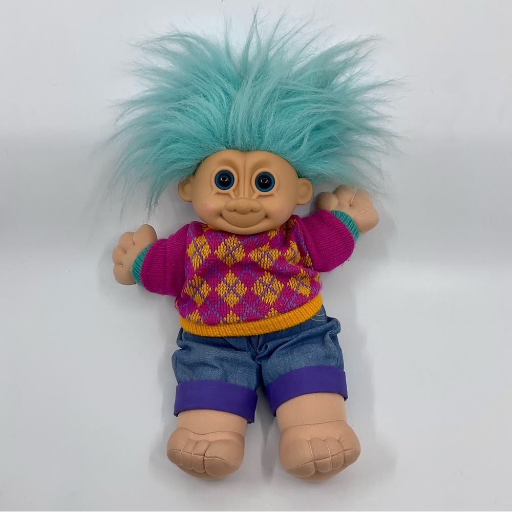 Vintage 90s Trolls Kidz Tyler 12” Plush Stuffed Toy Collectible